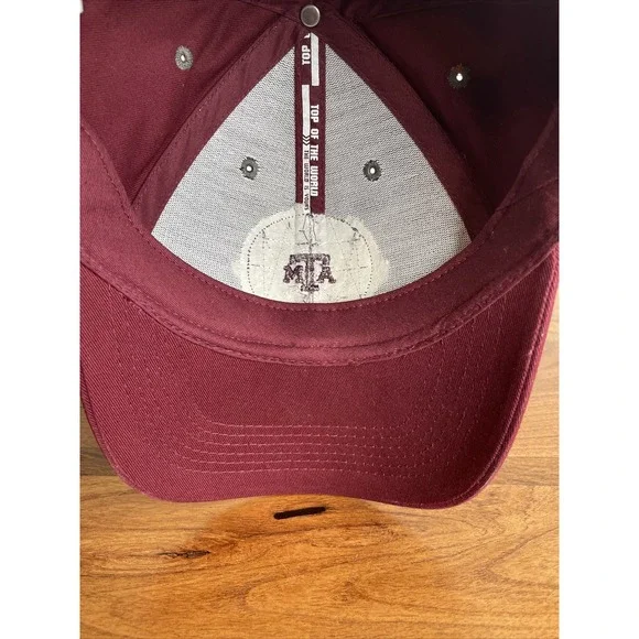 Texas A&M Aggies Logo Hat Cap Gig  'em Maroon Round Patch Top Of The World - Picture 6 of 6